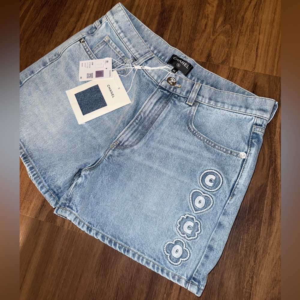 Chanel Women's 2025 Coco Beach Denim Shorts